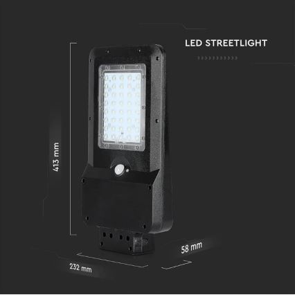 Proiettore solare stradale a LED con sensore LED/15W/7,4V 6000K IP65