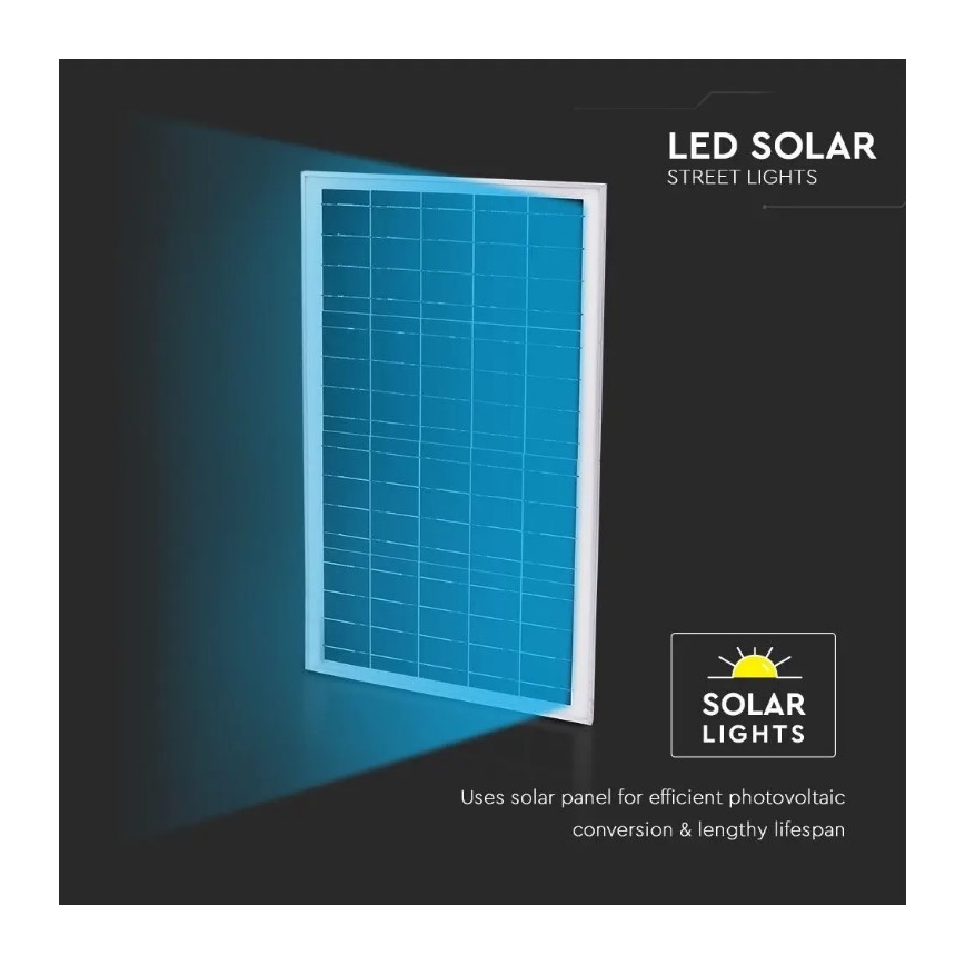 Proiettore solare stradale LED dimmerabile LED/50W/6,4V 4000K IP65 + telecomando
