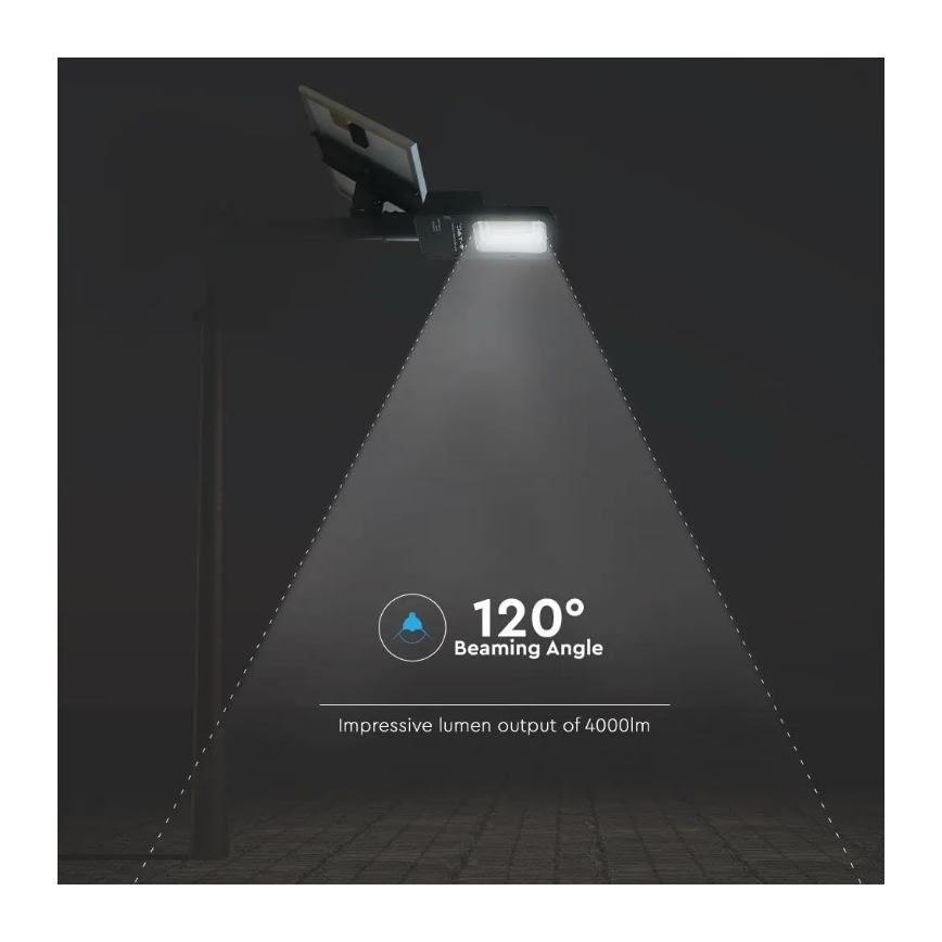 Proiettore solare stradale LED dimmerabile LED/50W/6,4V 4000K IP65 + telecomando