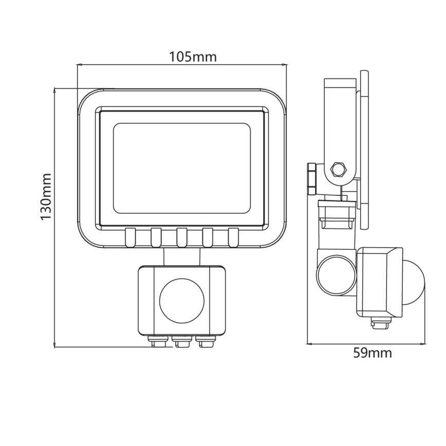 Projecteur avec détecteur LED/10W/230V IP65