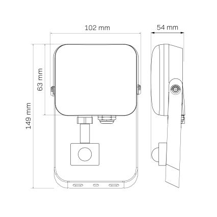 Projecteur extérieur avec détecteur MILKY LED/10W/230V 4000K IP65