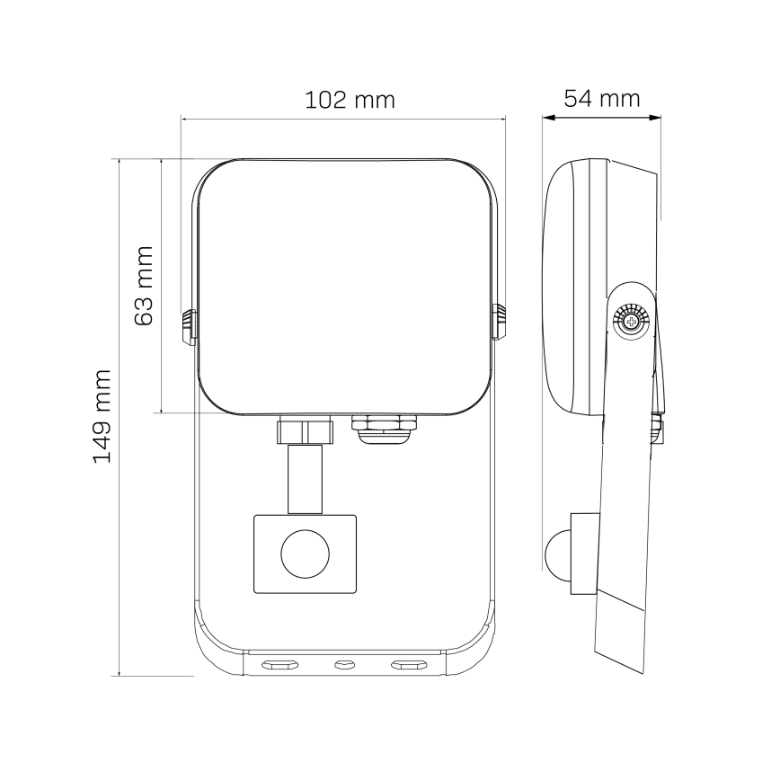 Projecteur extérieur avec détecteur MILKY LED/10W/230V 4000K IP65