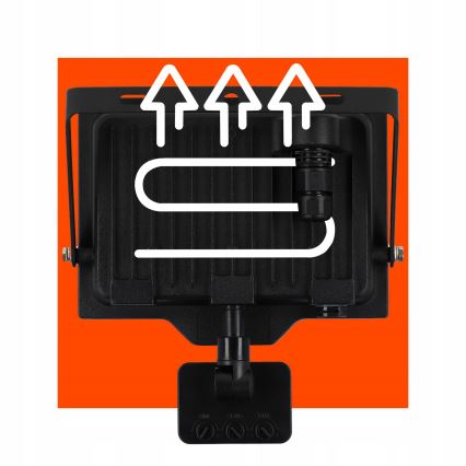 Projecteur d'extérieur LED avec détecteur de mouvement et capteur crépusculaire LED/50W/230V 4500K IP65 noir