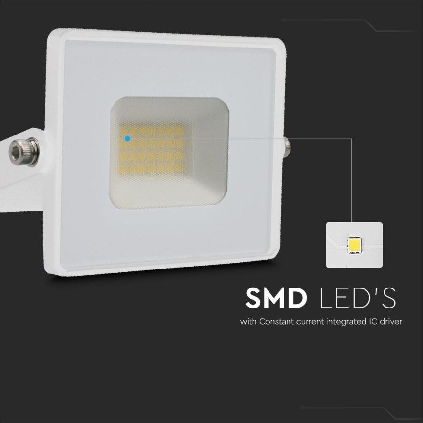 Projecteur LED/20W/230V 6500K IP65 blanc