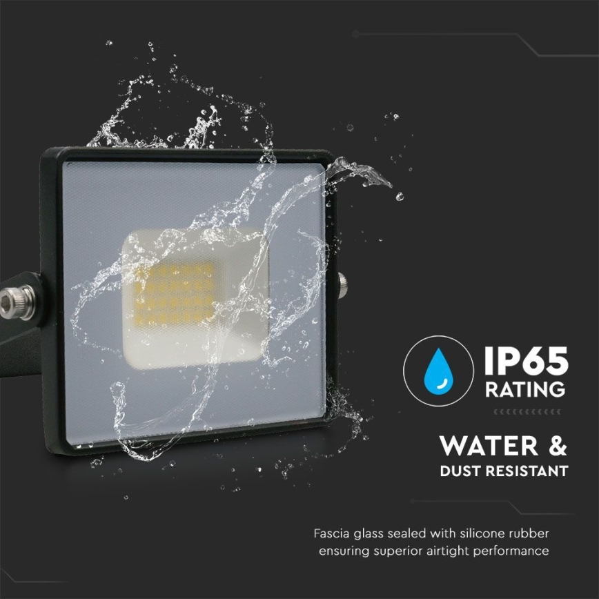 Projecteur LED/20W/230V 6500K IP65 noir