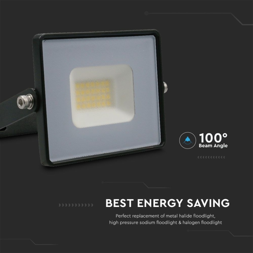 Projecteur LED/20W/230V 6500K IP65 noir