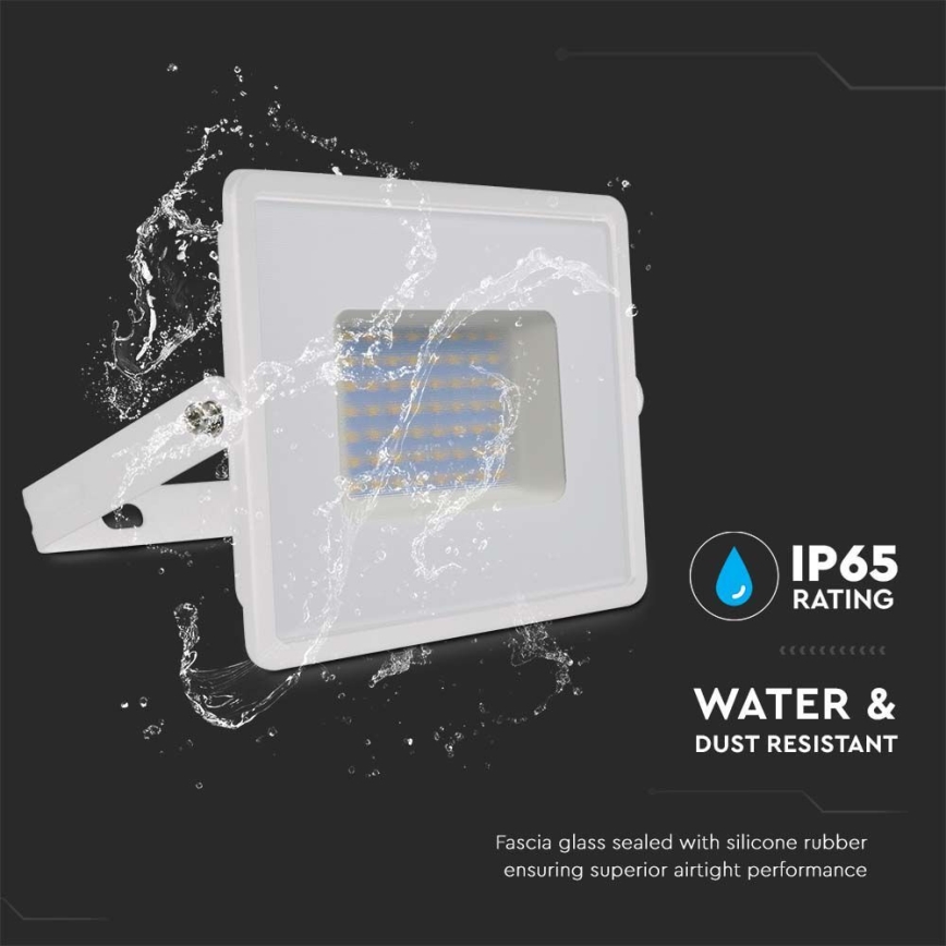 Projecteur LED/50W/230V 6500K IP65 blanc