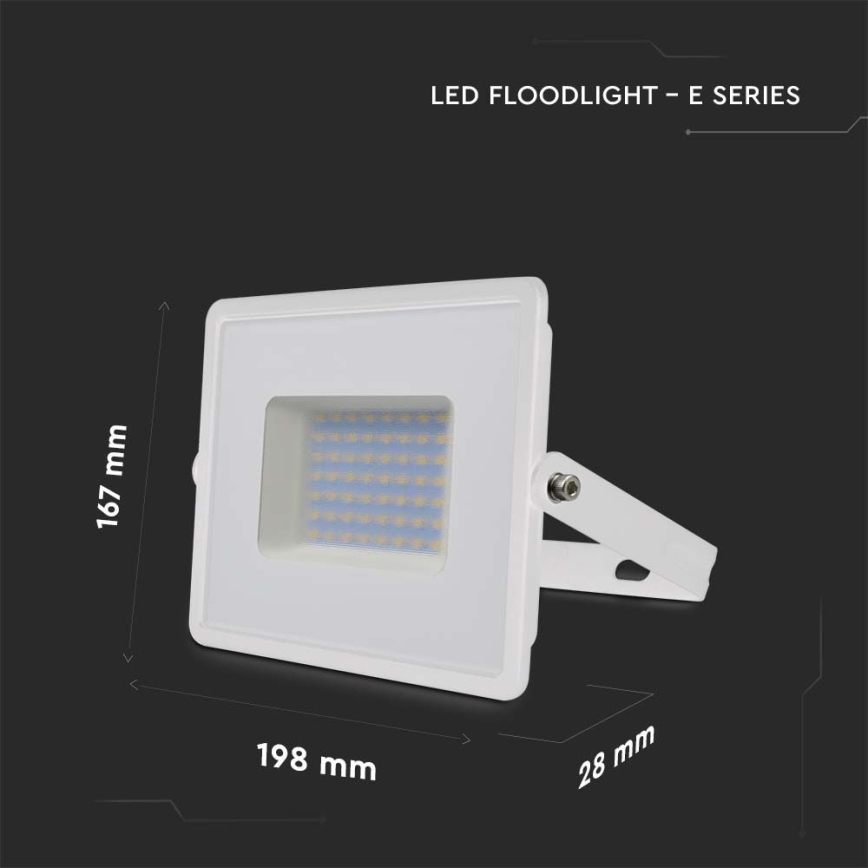 Projecteur LED/50W/230V 6500K IP65 blanc