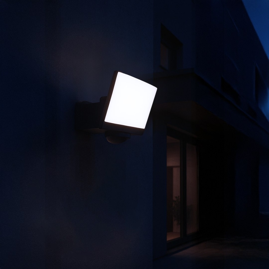 Projecteur LED avec capteur de mouvement et capteur crépusculaire DAVOS LED/30W/230V IP54 noir