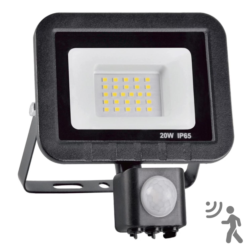 Projecteur LED avec détecteur, 20 W, 230 V, IP65