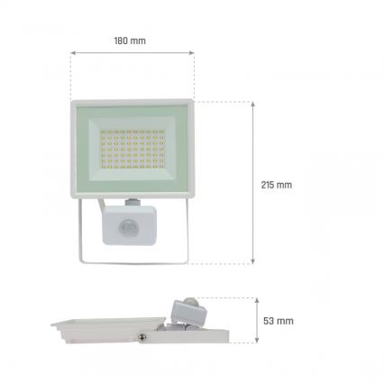 Projecteur LED avec détecteur de mouvement NOCTIS LUX 3 LED/50W/230V 4000K IP44 blanc