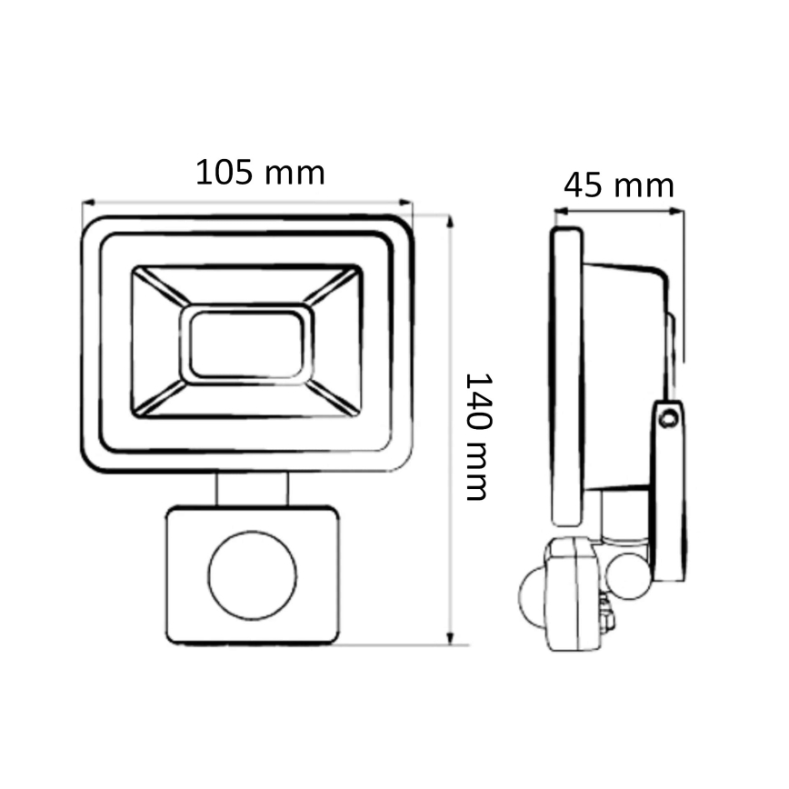 Projecteur LED avec détecteur LED/20W/230V IP65
