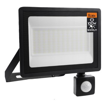 Projecteur LED d'extérieur avec détecteur de mouvement et capteur crépusculaire LED/100W/230V 4500K IP65 noir