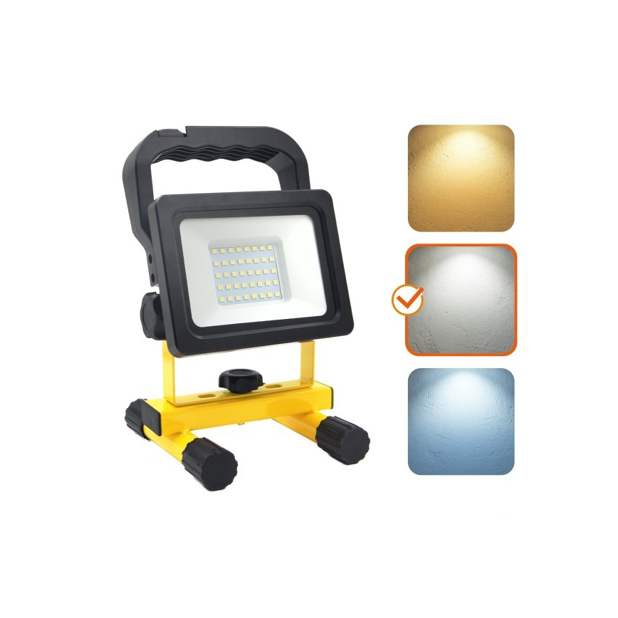 Projecteur LED portable à intensité réglable TIGRA LED/20W/3,7V 4000K IP54 4400 mAh noir/jaune