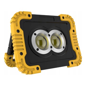 Projecteur LED rechargeable avec fonction powerbank LED/20W/5V 4400 mAh IP44 noir/jaune