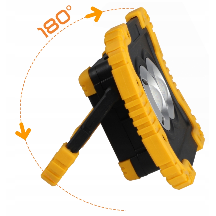 Projecteur LED rechargeable avec fonction powerbank LED/20W/5V 4400 mAh IP44 noir/jaune
