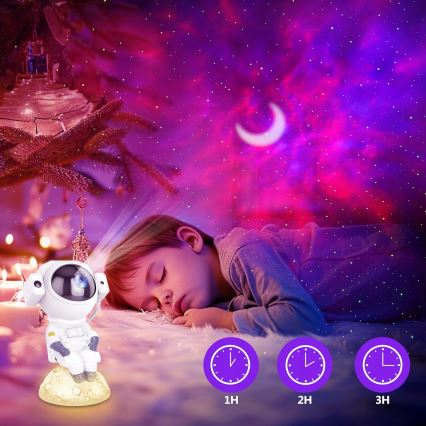 Projecteur LED RGB 3 en 1, 5W/5V, 3000/4000/6000K, au design astronaute + télécommande