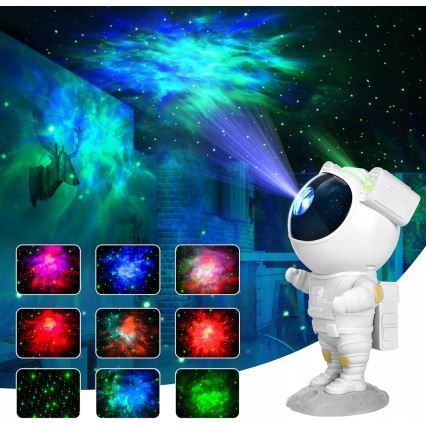 Projecteur LED RGB 5W/5V en forme d'astronaute avec télécommande