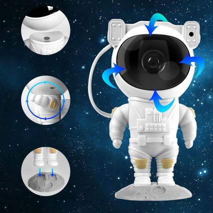Projecteur LED RGB 5W/5V en forme d'astronaute avec télécommande