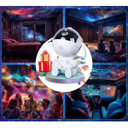 Projecteur LED RGB LED/5W/5V en forme d'astronaute + télécommande