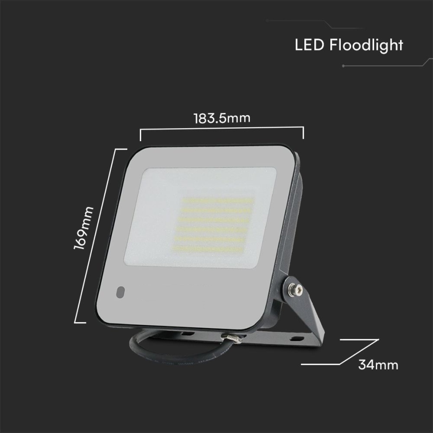 Projecteur RGBW à intensité variable LED/50W/230V IP65 gris + télécommande