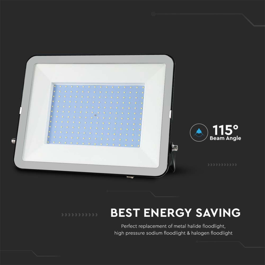 Projecteur SAMSUNG CHIP LED/300W/230V 6500K IP65 noir