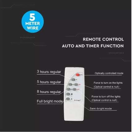 Projecteur solaire à intensité variable LED/12W/3,2V 6000K IP65 5000 mAh + Télécommande