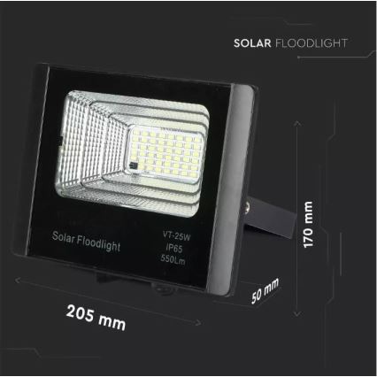 Projecteur solaire à intensité variable LED/12W/3,2V 6000K IP65 5000 mAh + Télécommande
