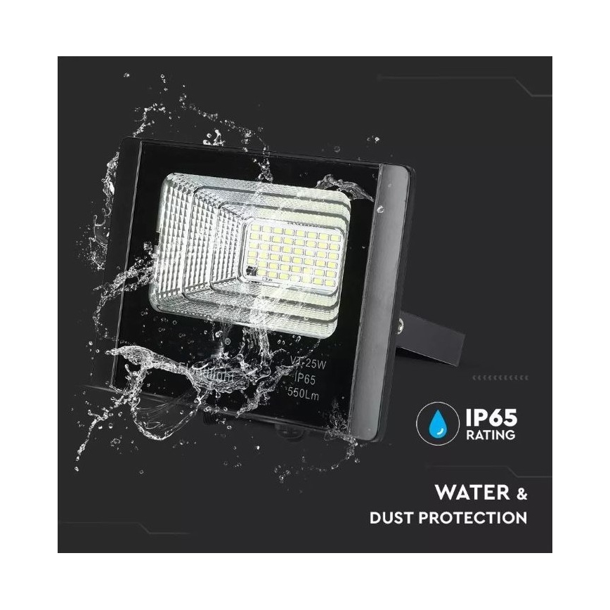 Projecteur solaire à intensité variable LED/12W/3,2V 6000K IP65 5000 mAh + Télécommande