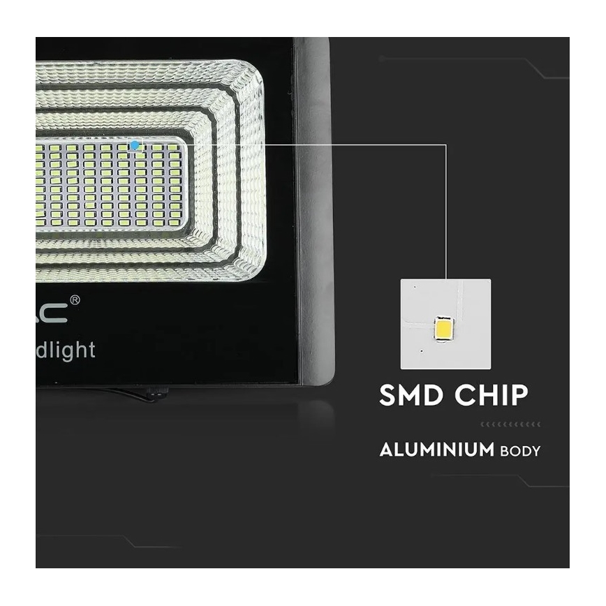 Projecteur solaire à intensité variable LED/20W/6,4V 4000K IP65 + télécommande