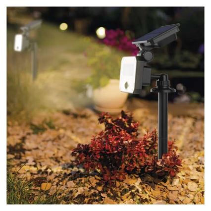 Projecteur solaire avec détecteur de mouvement SPILO LED/3,7V 3600mAh 3000K IP54 + télécommande