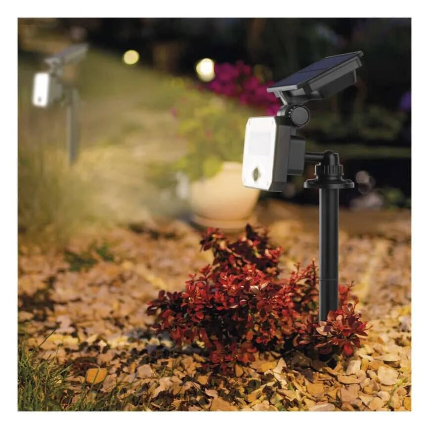 Projecteur solaire avec détecteur de mouvement SPILO LED/3,7V 3600mAh 3000K IP54 + télécommande