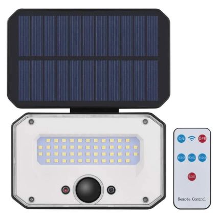 Projecteur solaire avec détecteur de mouvement SPILO LED/3,7V 3600mAh 3000K IP54 + télécommande