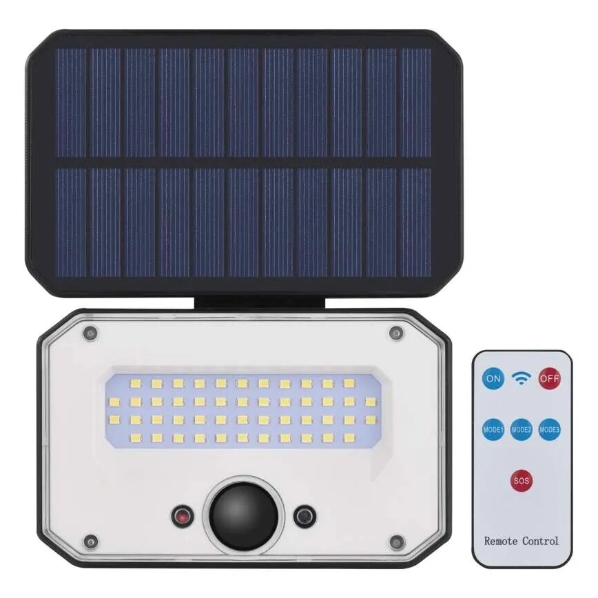 Projecteur solaire avec détecteur de mouvement SPILO LED/3,7V 3600mAh 3000K IP54 + télécommande