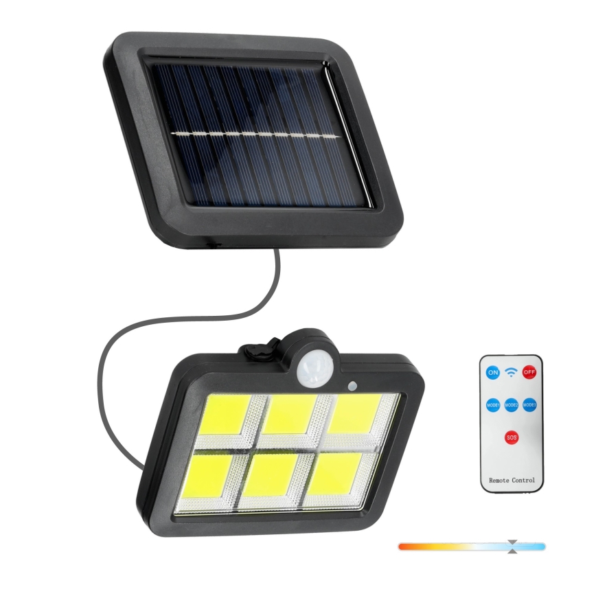 Projecteur solaire avec détecteur LED/1,5W/3,7V 6000K IP44 1200 mAh