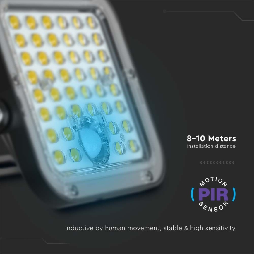 Projecteur solaire avec détecteur LED/30W/6,4V 4000K + télécommande