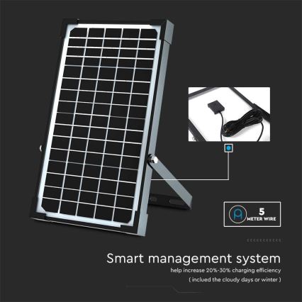 Projecteur solaire avec détecteur LED/30W/6,4V 4000K + télécommande