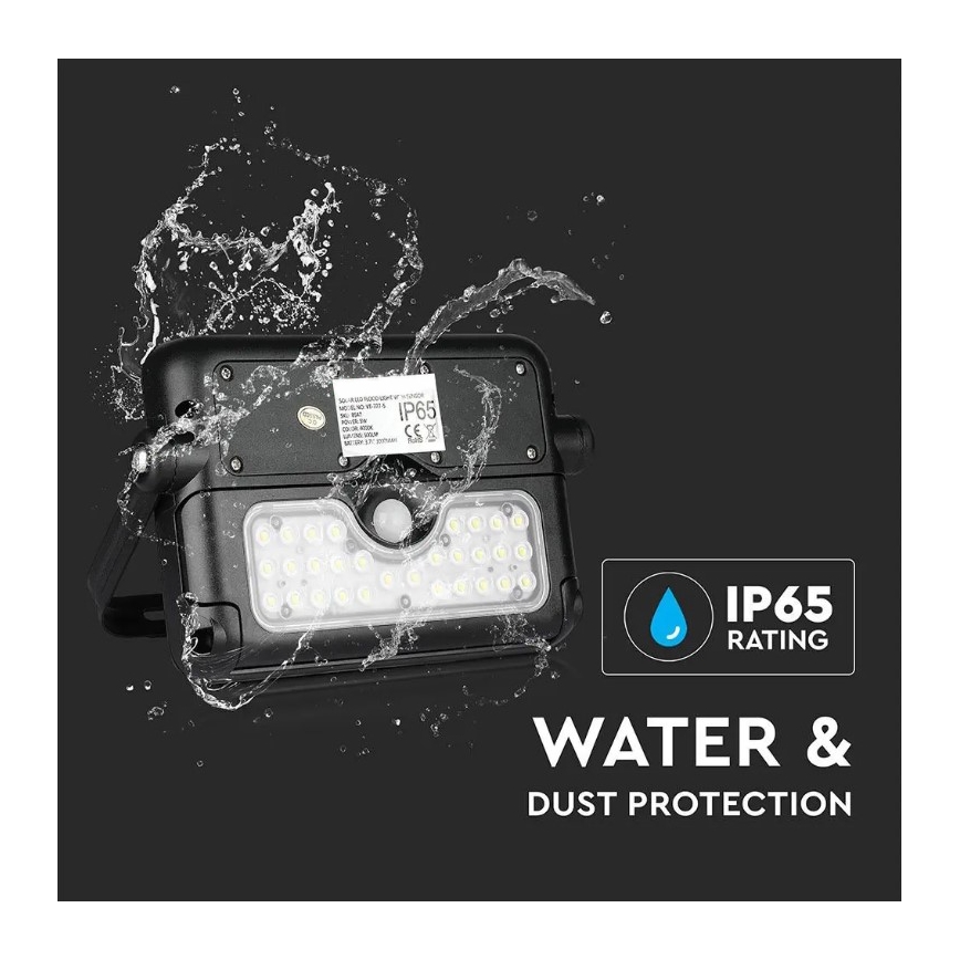 Projecteur solaire avec un détecteur LED/5W/3,7V IP65 4000K