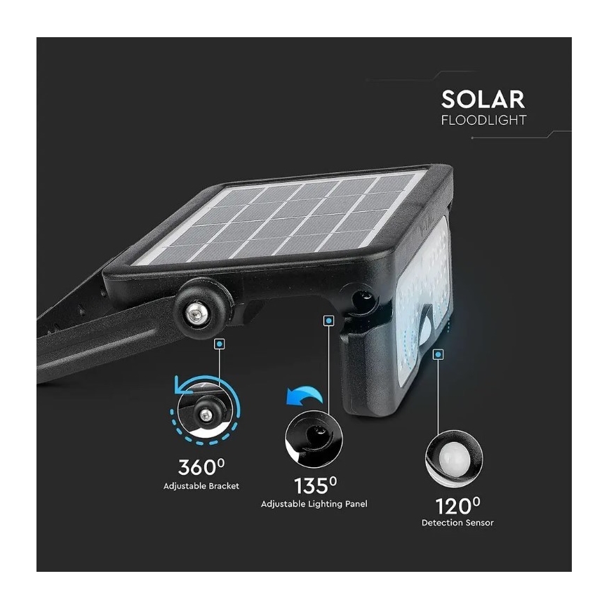 Projecteur solaire avec un détecteur LED/5W/3,7V IP65 4000K