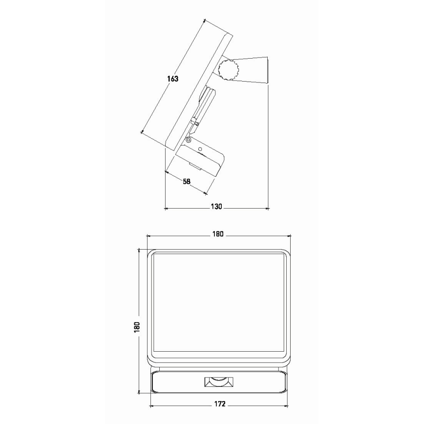 Projecteur solaire d'extérieur avec détecteur LED/8W/3,7V IP54 noir