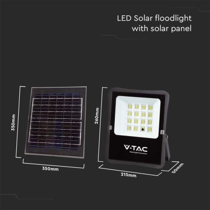 Projecteur solaire extérieur LED/12W/3,2V 6400K IP65 + Télécommande