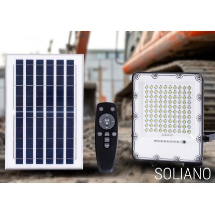 Projecteur solaire extérieur à intensité variable LED/100W/3,2V 4500K IP65 noir + Télécommande
