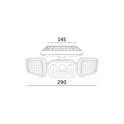 Projecteur solaire LED avec capteur LED/1,5W/3,7V 6000K IP44