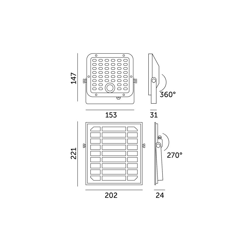 Projecteur solaire dimmable à LED avec détecteur de mouvement LED/10W/3,7V 3000/4000K IP65 3600 mAh + télécommande