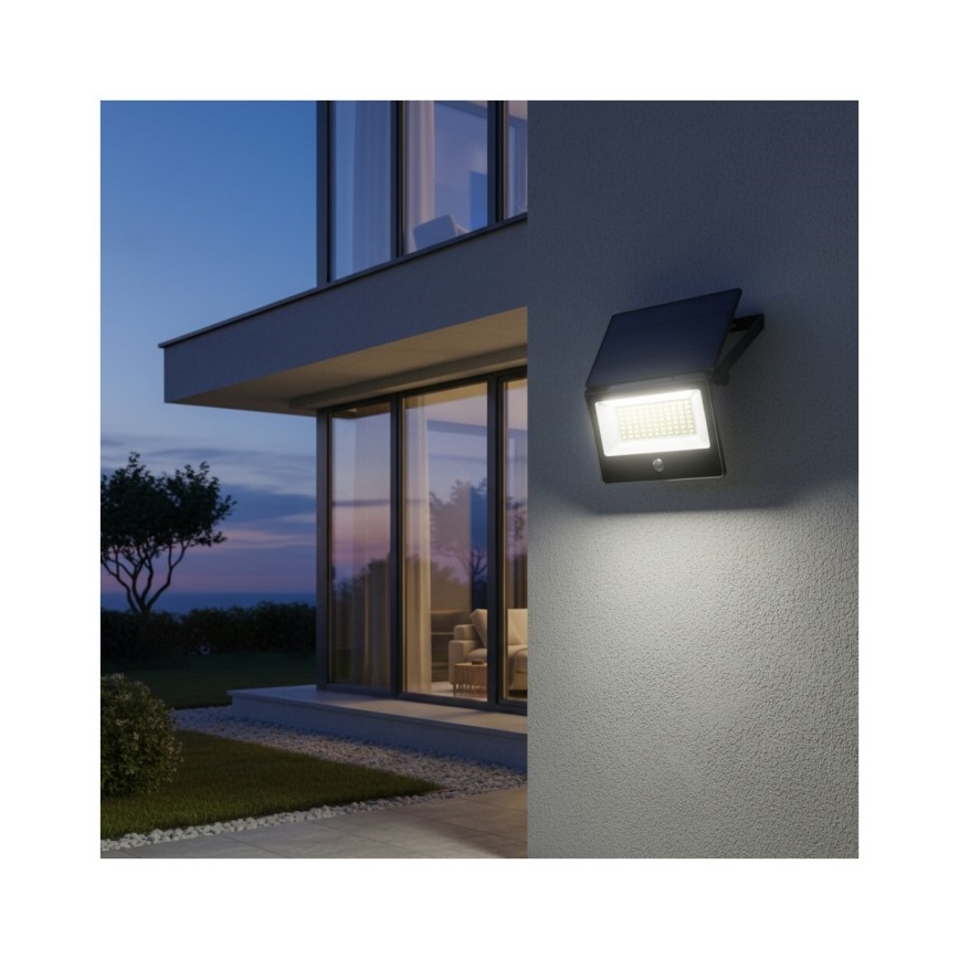Projecteur solaire LED avec capteur NCS G2, LED 30 W, 3,7 V, 3000/4000/6500 K, IP54, 5200 mAh