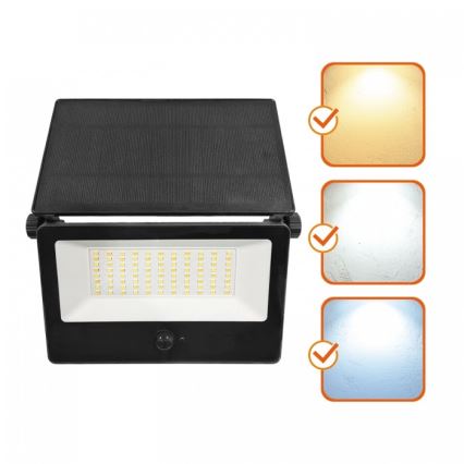 Projecteur solaire LED avec capteur NCS G2, LED 30 W, 3,7 V, 3000/4000/6500 K, IP54, 5200 mAh