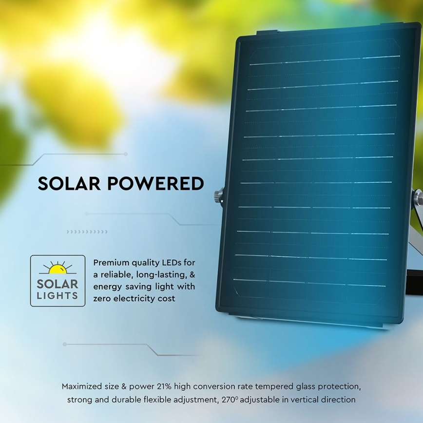 Projecteur solaire LED dimmable avec capteur LED/10W/3,7V 4000/6000K IP65 3600 mAh + télécommande