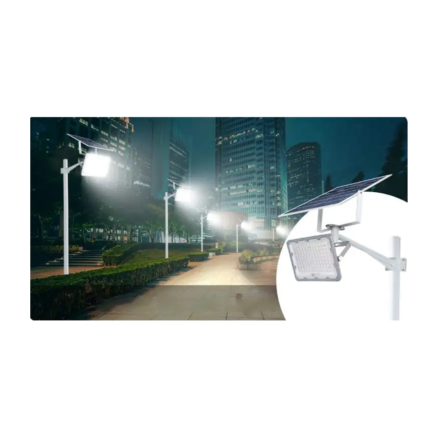 Projecteur solaire LED dimmable LED/150W/3,2V 5000K 15000 mAh IP65 noir + télécommande