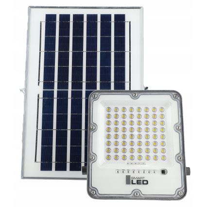 Projecteur solaire LED dimmable 50W/3,2V 5000K 6000 mAh IP65 noir + télécommande