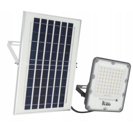 Projecteur solaire LED dimmable 50W/3,2V 5000K 6000 mAh IP65 noir + télécommande